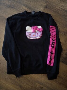 Hello Kitty Black Sweatshirt with Pink Hello Kitty Graphic